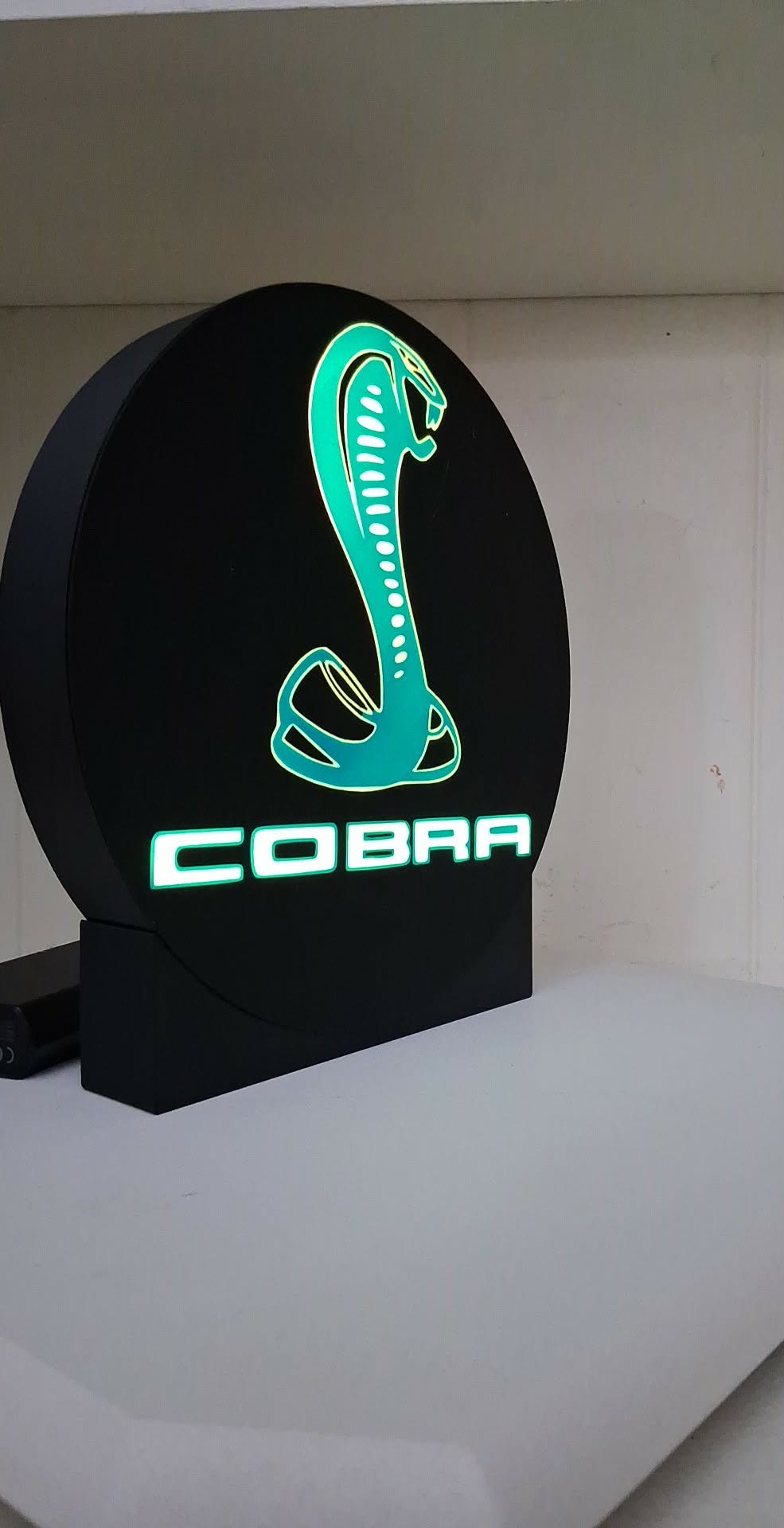 Cobra Round Black Snake LED light box – custom 3D printed – Lit Layer Creations